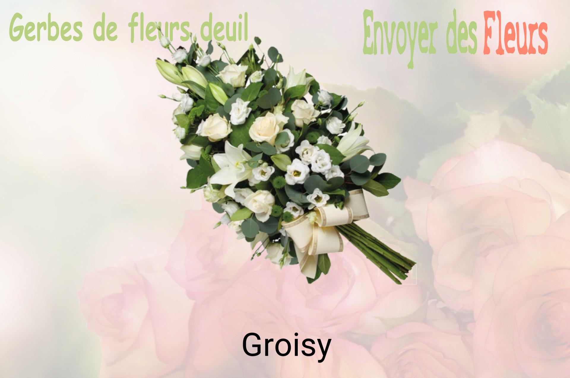 Gerbe de fleurs de deuil livrée à Groisy